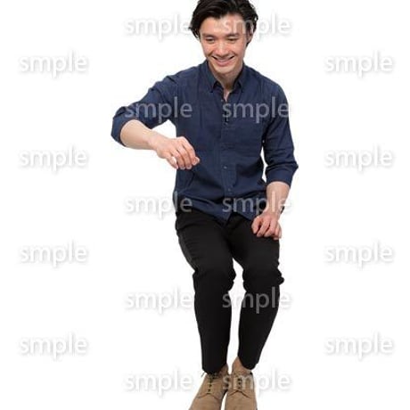 Cutout People　座る　男性　LL_216