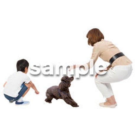 Cutout People　犬の散歩　II_484