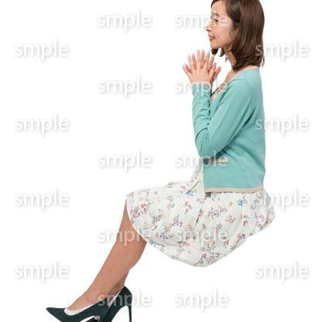 Cutout People　座る女性　KK_308