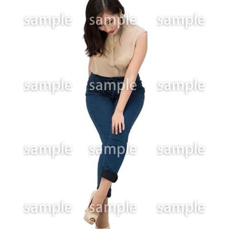 Cutout People　鳥瞰　座る女性 　FF_486