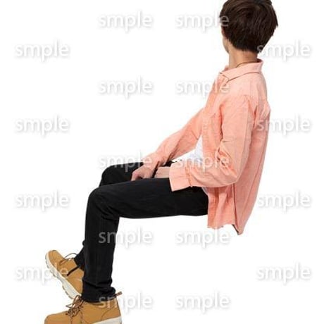 Cutout People　座る　男性　LL_433