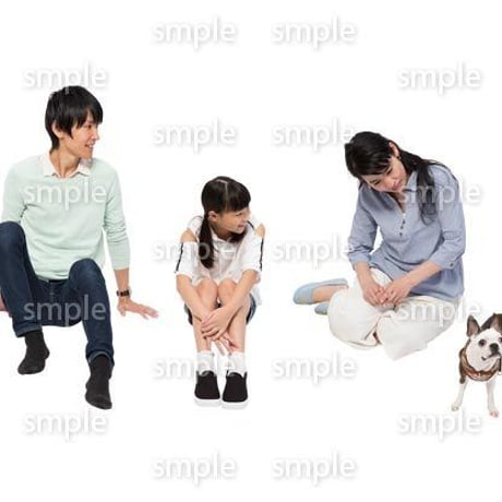 Cutout People　犬の散歩　II_496