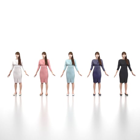 3D人モデルAポーズ　004_Rika