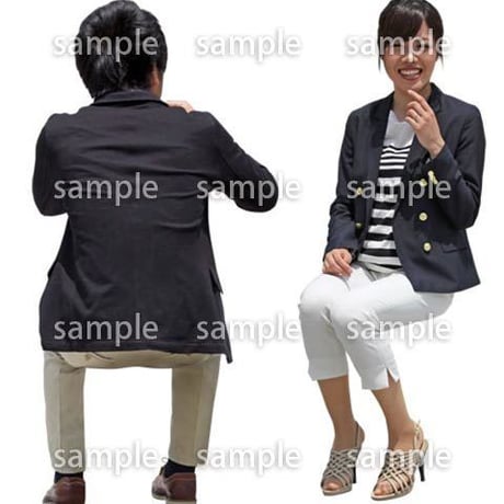 人物切抜き素材　座る人Ⅱ編　Q_006