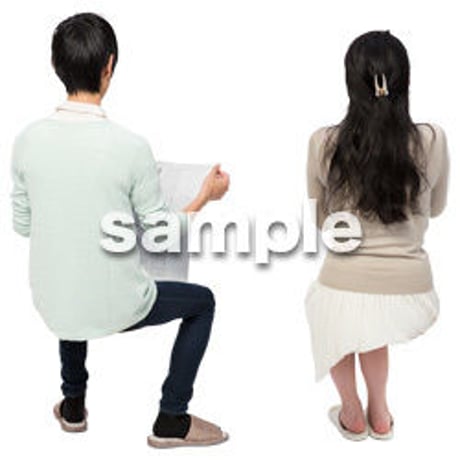 Cutout People　アットホーム　座る　II_415