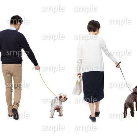 Cutout People　犬の散歩　II_470