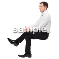 Cutout People　座る　外国人男性　LL_583