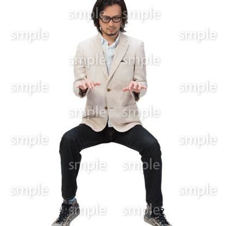 Cutout People　座る　男性　LL_306