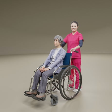3D人物素材  [Posed] 介護セット　Nursing_01