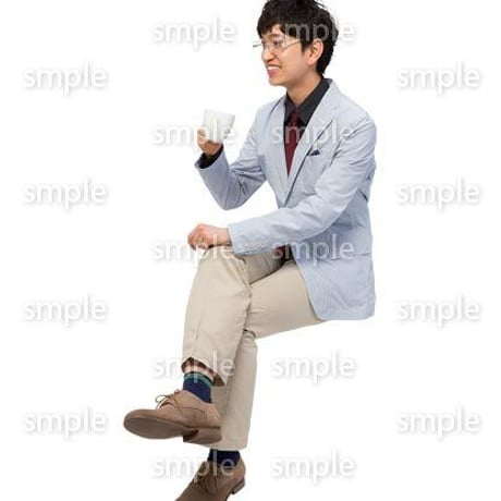 Cutout People　座る　男性　LL_277