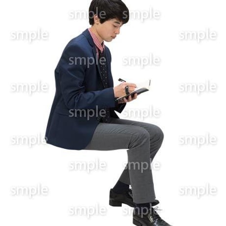 Cutout People　座る　男性　LL_107