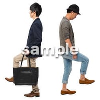 Cutout People　階段を上る動作　JJ_438