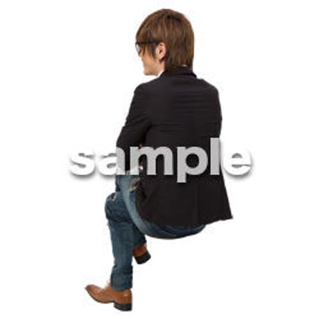 Cutout People　座る　男性　LL_140