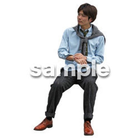 人物切抜き素材　座る人Ⅱ編　Q_479