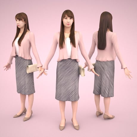 3D人モデルAポーズ　006_Rika