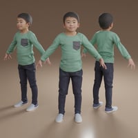 3D人モデルAポーズ　206_Taku