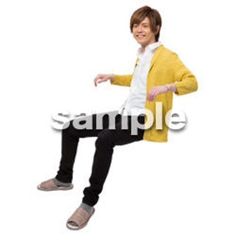 Cutout People　座る　男性　LL_412
