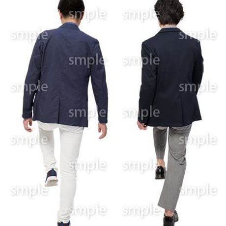 Cutout People　階段を上る動作　JJ_445