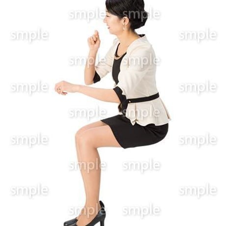 Cutout People　座る女性　KK_093