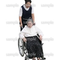 人物切抜き素材　医療・シニア車椅子編　D_288