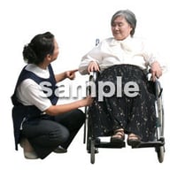 人物切抜き素材　医療・シニア車椅子編　D_297
