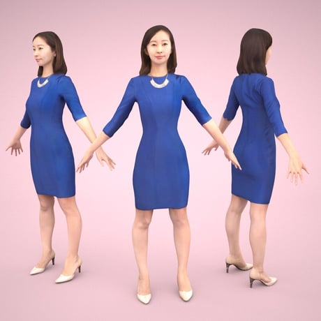 3D人モデルAポーズ　096_Aya