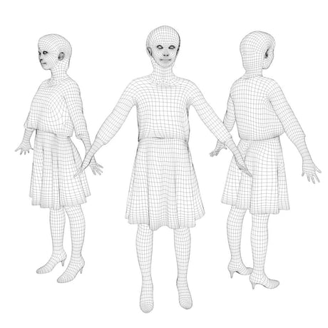 3D人モデルAポーズ　022_Haru
