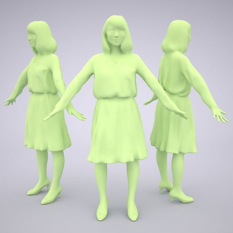 3D人モデルAポーズ　012_Kana