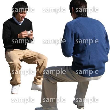 人物切抜き素材　座る人編　H_069