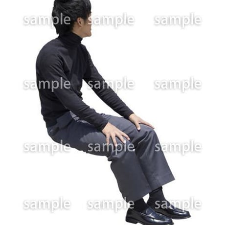 人物切抜き素材　座る人Ⅱ編　Q_526