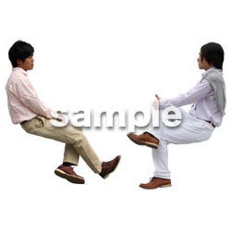 人物切抜き素材　座る人Ⅱ編　Q_064