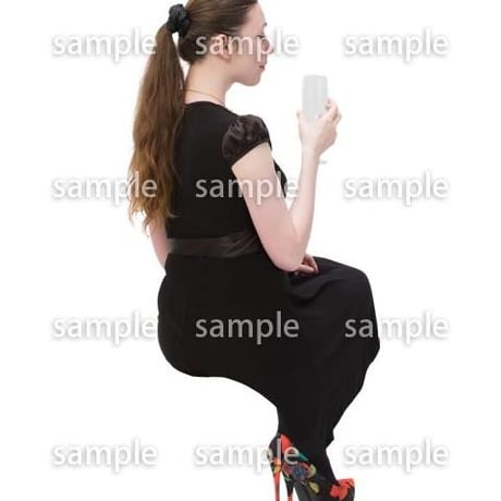 Cutout People　パーティー座る人　DD_449