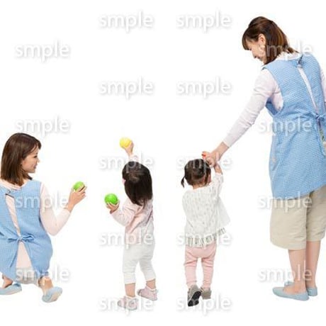 Cutout People　保育士と子供　GG_500