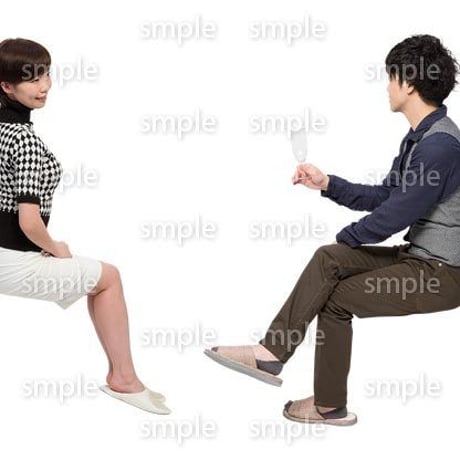 Cutout People　アットホーム　座る　II_403