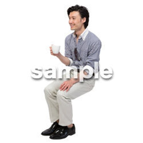 Cutout People　座る　男性　LL_262