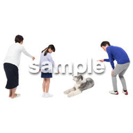 Cutout People　犬の散歩　II_494