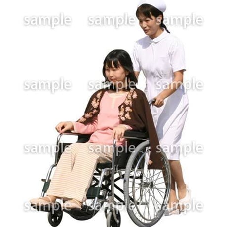 人物切抜き素材　医療・シニア車椅子編　D_239