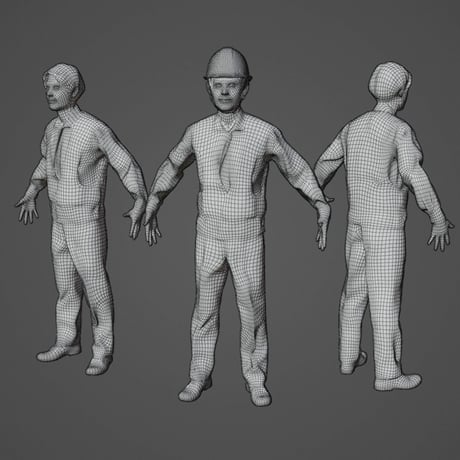 3D人モデルAポーズ　136_Hiro
