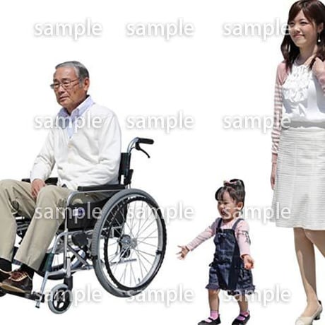 人物切抜き素材　シニア介護編　S_007