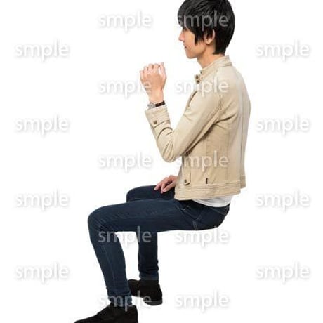 Cutout People　座る　男性　LL_315