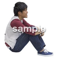 人物切抜き素材　座る人Ⅱ編　Q_595
