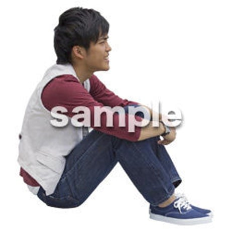 人物切抜き素材　座る人Ⅱ編　Q_595