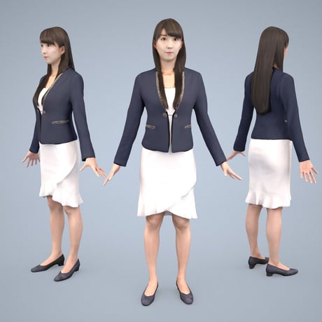 3D人モデルAポーズ　002_Rika