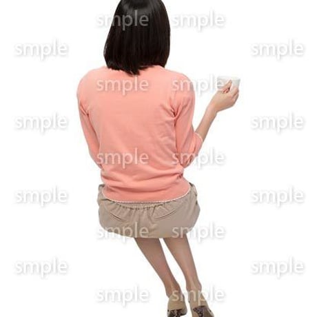 Cutout People　座る女性　KK_260
