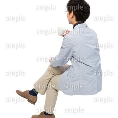 Cutout People　座る　男性　LL_279