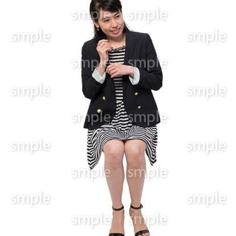 Cutout People　座る女性　KK_136