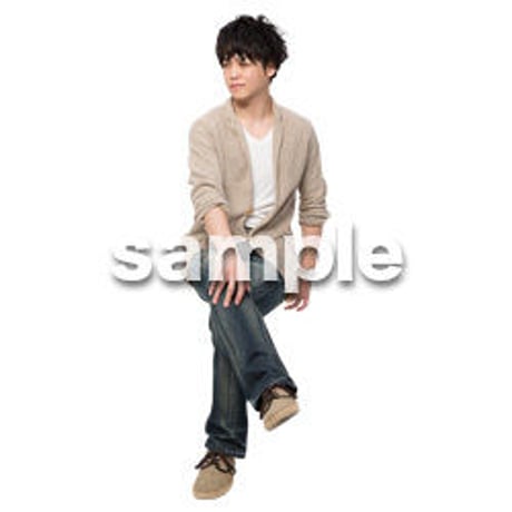 Cutout People　座る　男性　LL_296