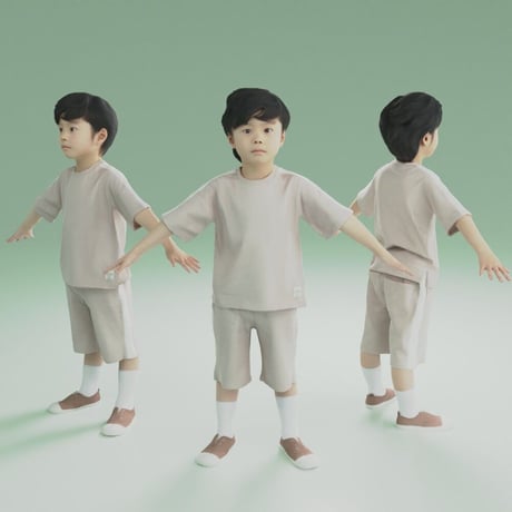 3D人モデルAポーズ　228_Rui