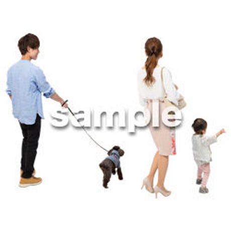 Cutout People　犬の散歩　II_454