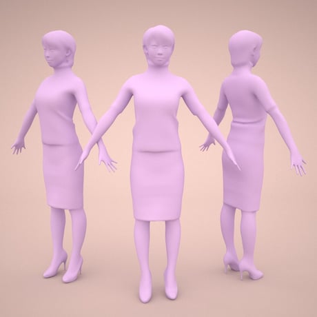 3D人モデルAポーズ　026_Haru